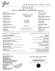 Gigi's Cocktail Menu