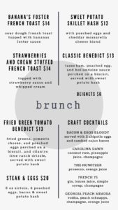 Gigi's Brunch Menu