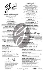 Dinner menu front 12/13/19