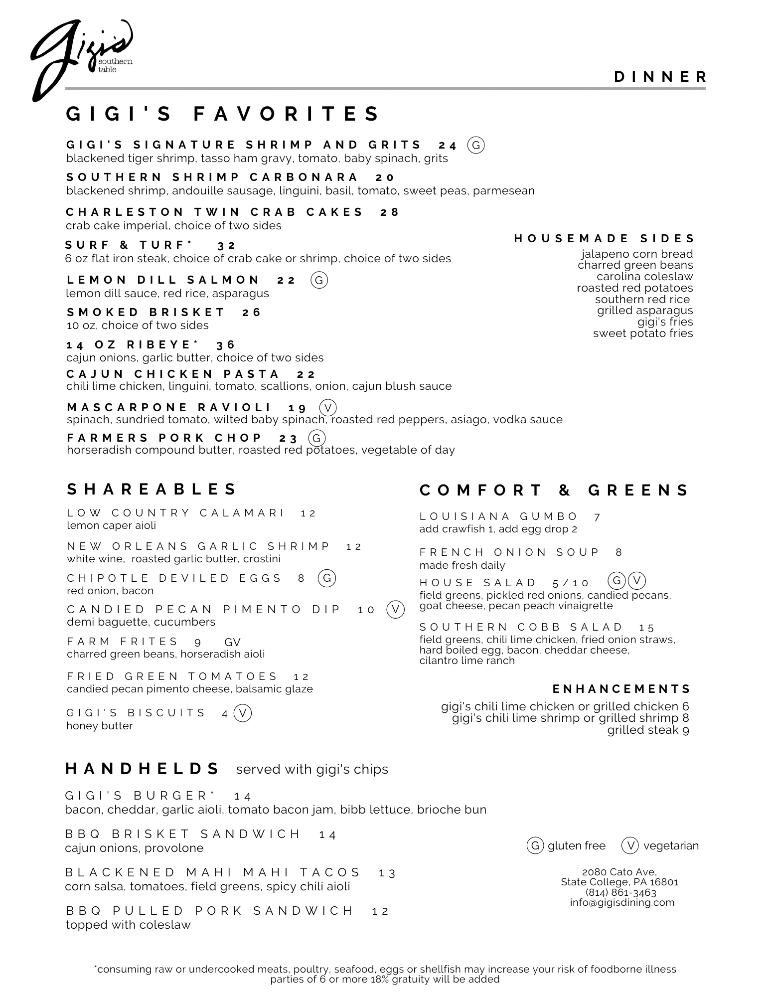 Gigi S Dinner Menu State College Restaurant Places To Eat In Central Pa Gigi S Dinner Menu State College Restaurant Places To Eat In Central Pa