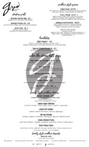 Gigi's Take-out Menu